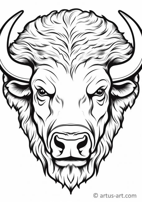 Página para colorear de lindo bisonte americano